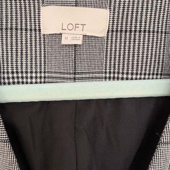 LOFT Black and White Plaid Vest - Picture 2 of 3